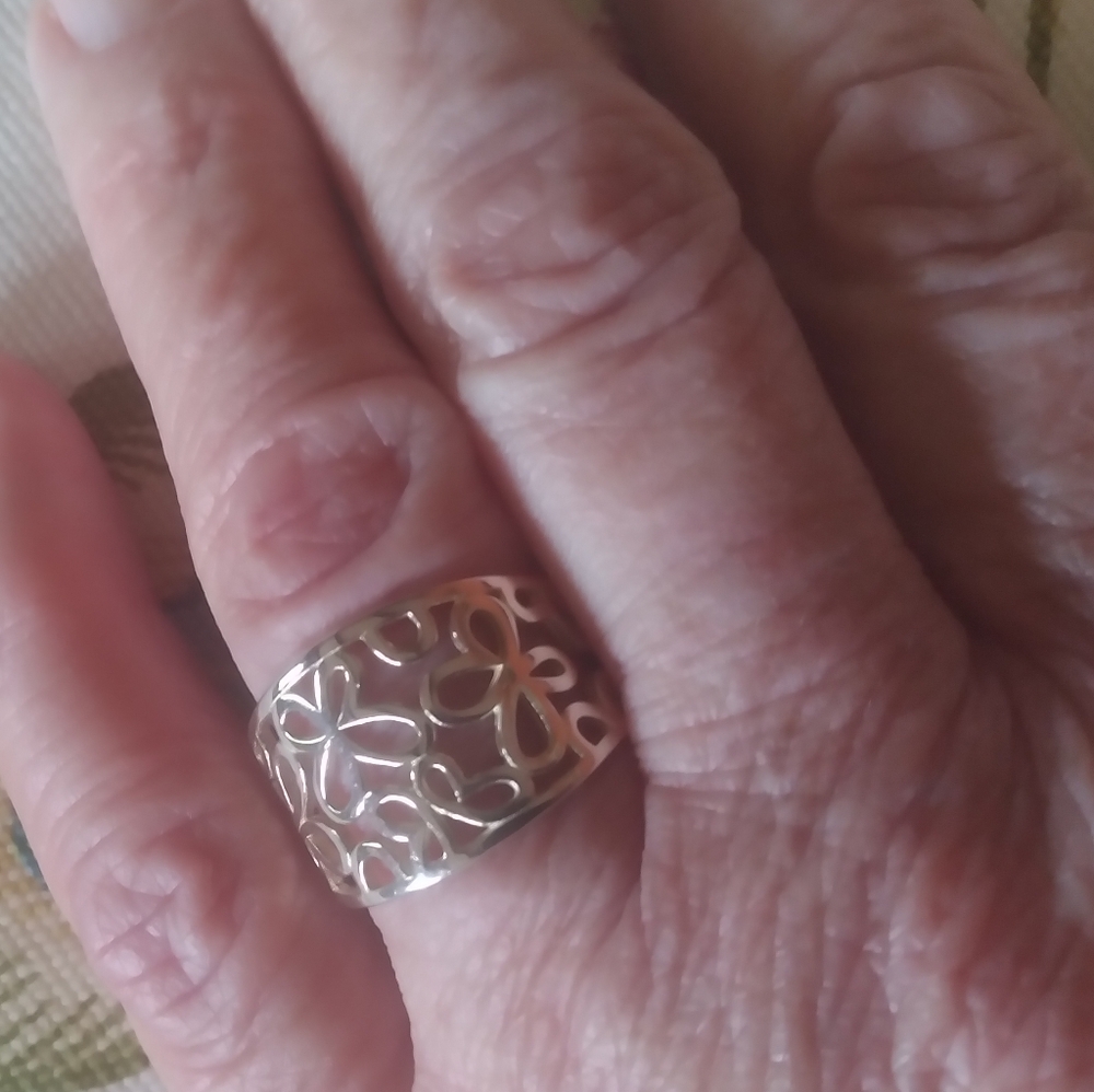925 SS Butterfly/Floral Ring 😯 - Picture 6 of 10
